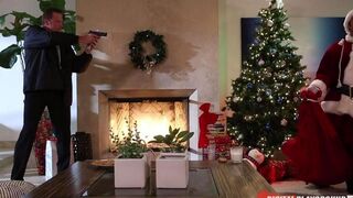 A girl was fucked by a man in Santa Claus costumes