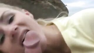 She got a sweet dessert from sperm on her face after sex