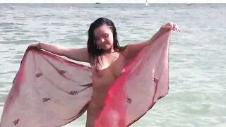 Babe has a bath and plays with sea creatures naked