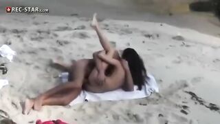 Real hidden camera shooting on the beach with a beautiful body girl