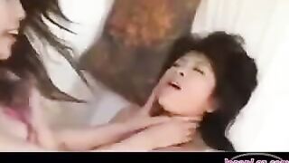 Beautiful Korean woman gets her pussy railed by a guy with intense passion