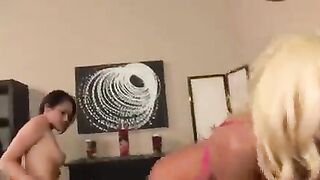 Two lesbian girls rub each other's sweet pussies with a grater