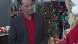 Retired lesbian caressed at a New Year's party