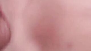 An old man had his tongue out when his grandchild was doing blowjob