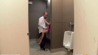 A hot girl is fucking with waiter in the restaurant toilet