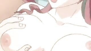 Hentai with the cleaning lady's daughter and the owner's son, getting wild