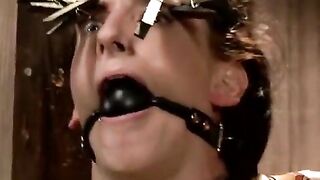 The poor girl was bound and teased with a vibrator