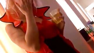 Student orgy party in Halloween style