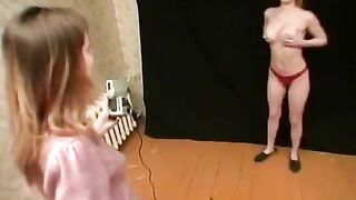 Two lesbian beauties play different interesting games, getting intimate