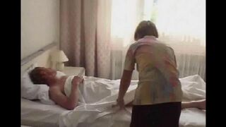 The girl fed and fucked her sleeping father
