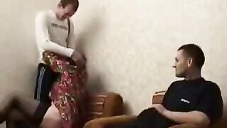A drunken mother fucked with her son and his friend