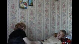 The old mother and her son fucked without knowing they were being filmed