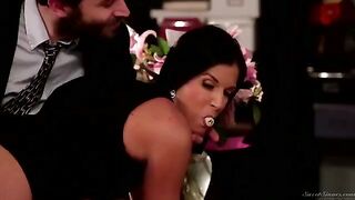 The boss licks a hairy pussy of his secretary in the office