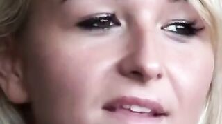 A blonde woman took a big dick in her ass and sucked the remaining juices