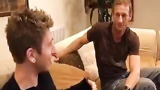 A naked sister poses, and the brother takes off all his clothes