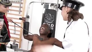 Negro guy fucks two girls in a steamy threesome