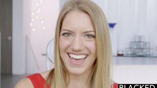 Blonde beauty in hot interracial anal sex, gets her holes filled