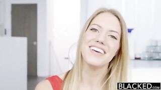 Blonde beauty in hot interracial anal sex, gets her holes filled
