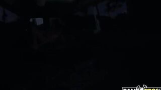 Gorgeous brunette pornstar with huge boobs gets banged in the car
