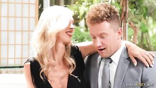 Blonde FFM threesome sex with a hot blondie