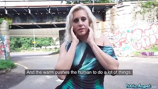 Blonde mature gets fucked right in the middle of the street