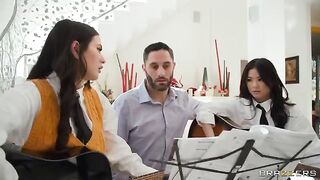 The girl was fucked in stockings and chulahs by a young man