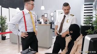 Bank robbery turns into a sloppy sex session