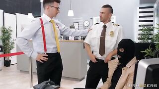Bank robbery turns into a sloppy sex session