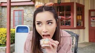 Public exposure at the theme park with total strangers