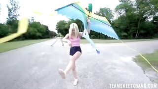 A girl can satisfy her sexual needs right in nature
