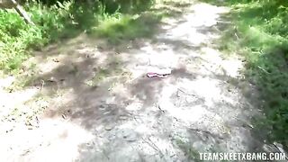 A girl can satisfy her sexual needs right in nature
