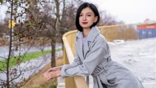 A quiet little Russian girl got fucked on the city streets