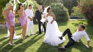 The bride is about to get married but she wants to have sex first