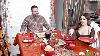 Lady, kiss my cock! - the magic word on the kitchen table