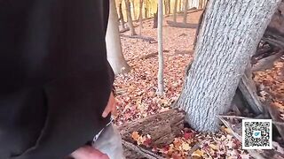 A married couple has sex while taking a walk in the park