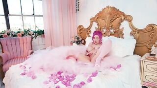 A girl with a beautiful body has a glamorous way of life