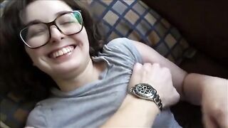 A guy is staying home with his perfect brunette GF