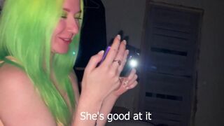 Girl sucks her friend’s boyfriend’s dick for a bet at a party