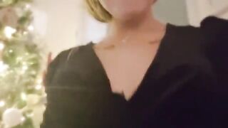 A cute French girl serves her boyfriend a sweet dessert