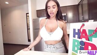 Horny stepson gets his big tits stepmom Victoria June’s birthday gift