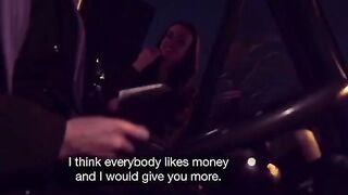The guy finished cum in the mouth of a hot brunette