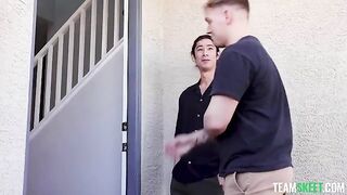 Cute girls have sex with their loyal friend