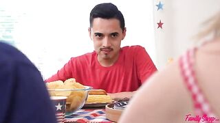 The secrets of family happiness are discussed at the kitchen table