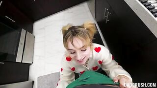 A young girl with a pierced pussy shows her skills in sex
