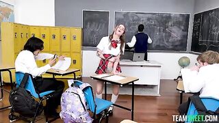 The girl passed the exam thanks to her great skills