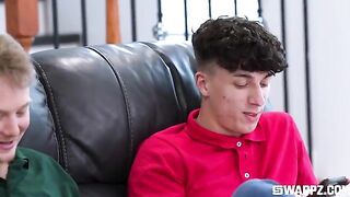A girl was loved by many, and once they all fucked her on the couch