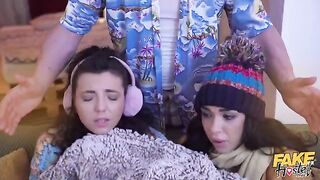 Their sweet pussies get wet and fucked by a thick cock