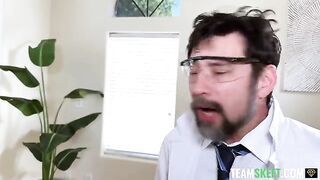 Girl is serving her time in the office for the authorities