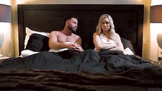 The night of our passion on the bed with a beauty