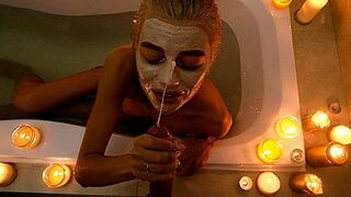 Guy peeps at stepsister in the bathroom and gets intimate